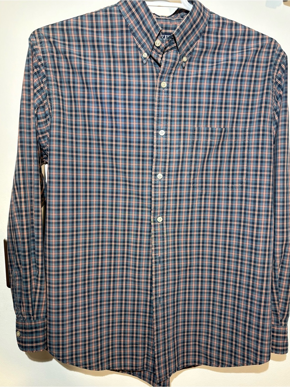 Vintage Land’s End Plaid Button Down Shirt Men’s Size L